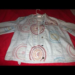 Denim jacket with unique stitched designs